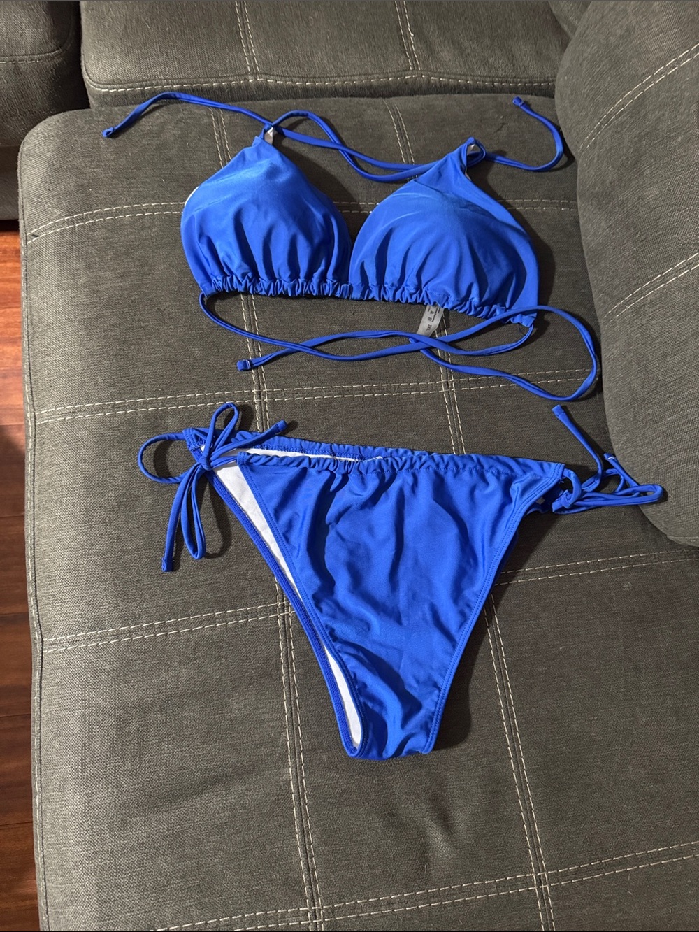 SHEIN Royal Blue Tie-Side Bikini Set